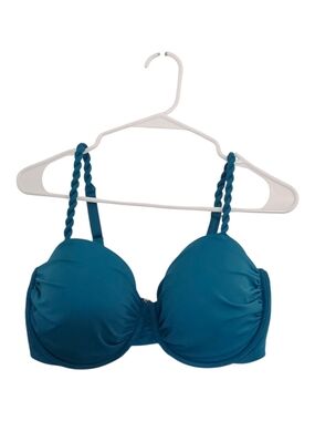 Teal Swim Top with Twisted Straps